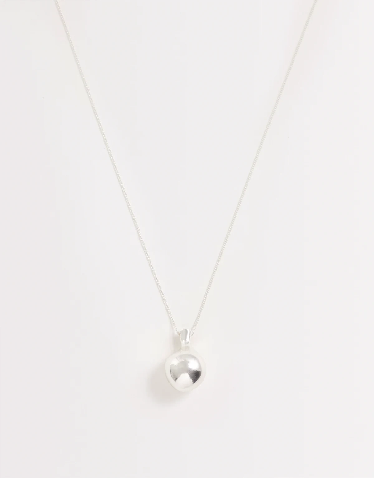 minimal drop necklace in silver tone