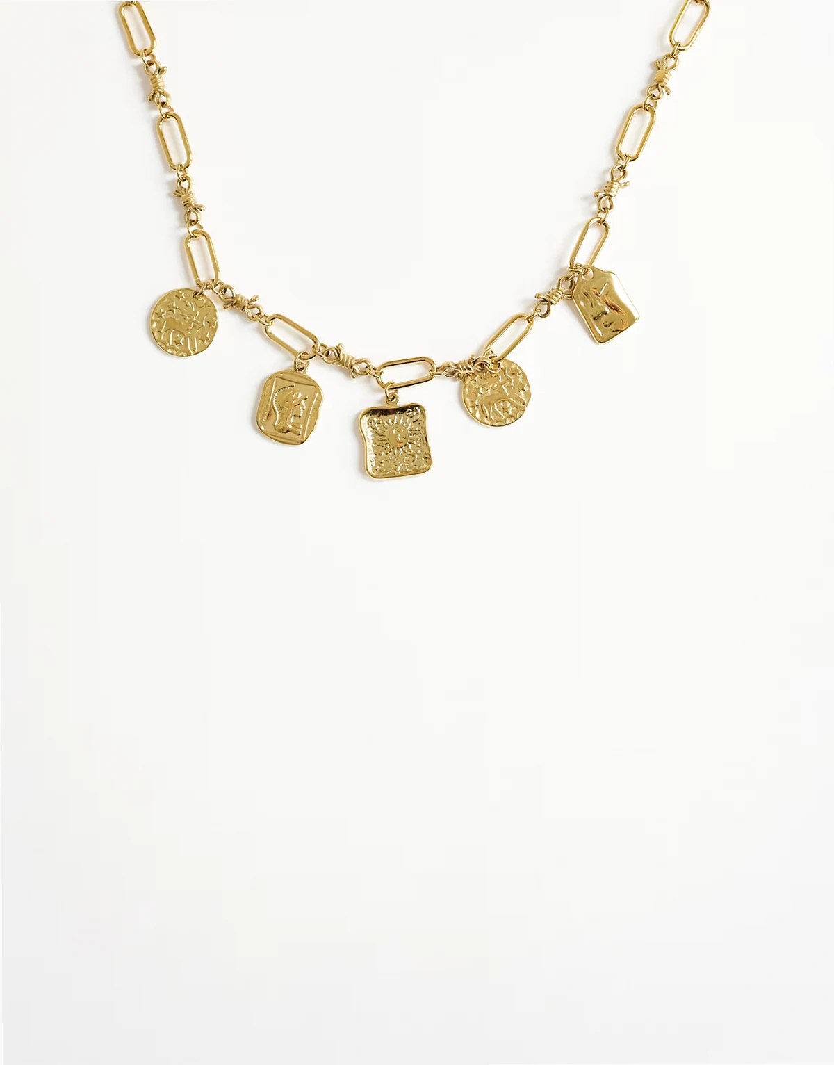 – Naya – Wasserfeste Halskette aus Edelstahl in Goldoptik mit Anhängern