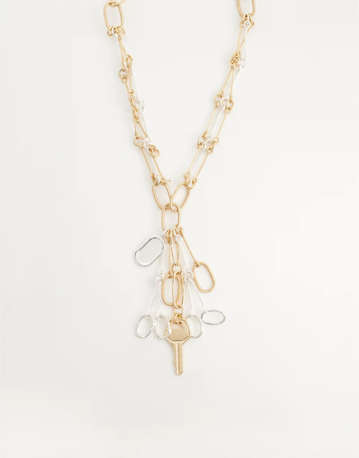key charm chain necklace in gold tone