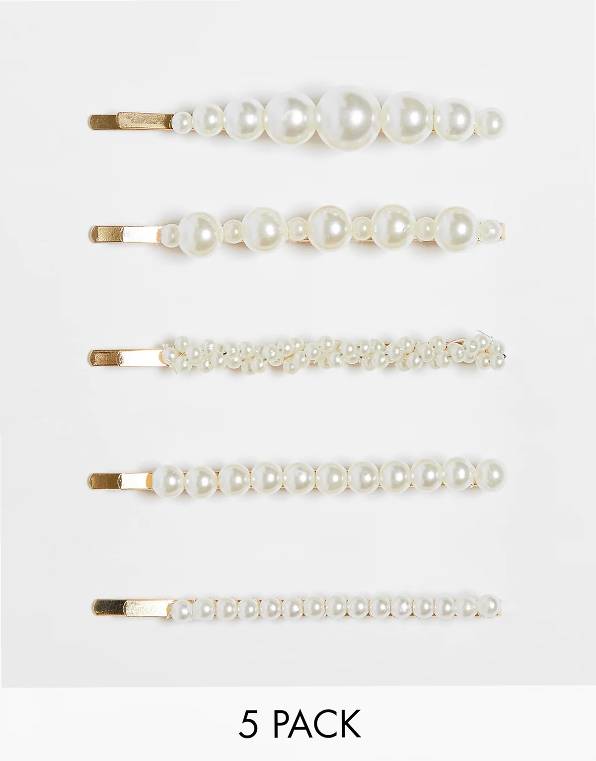 Pearl Collection Fashion Hair Clips 5 Pack