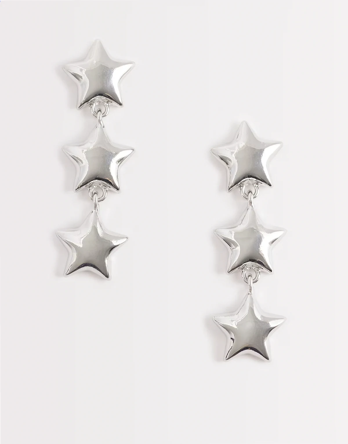 star drop earrings in silver