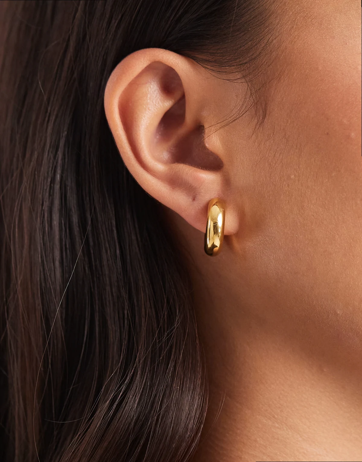 – Grube kolczyki kółka ze stali nierdzewnej, w kolorze złota, w woreczku prezentowym