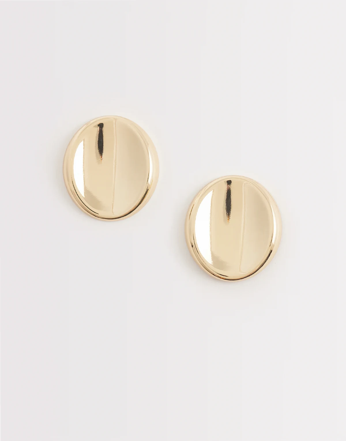 flat stud earrings in gold tone