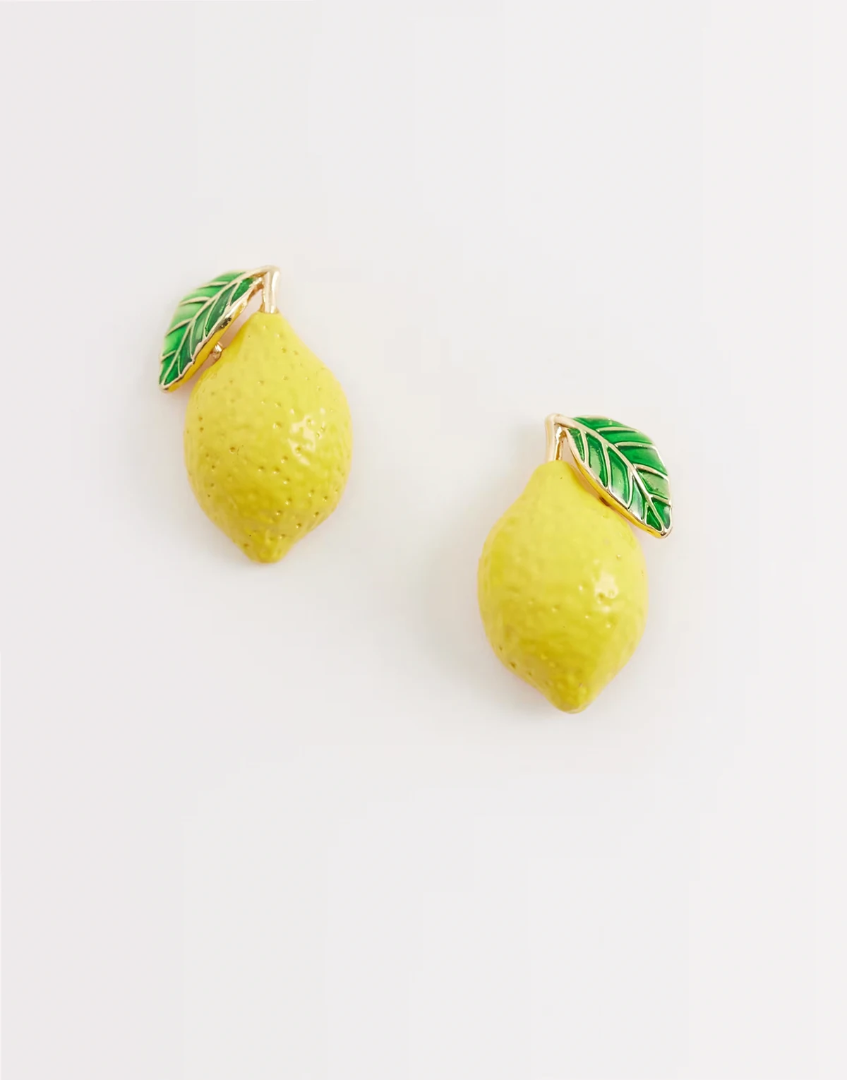 lemon stud earrings in yellow