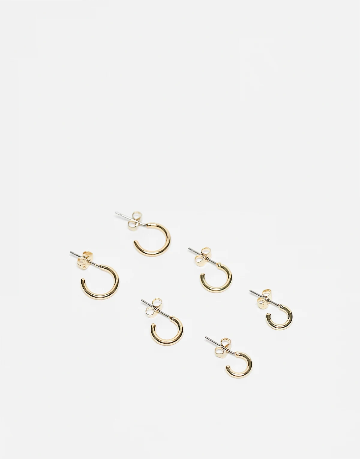 – Zestaw 3 par platerowanych 18-karatowym złotem kolczyków-kół