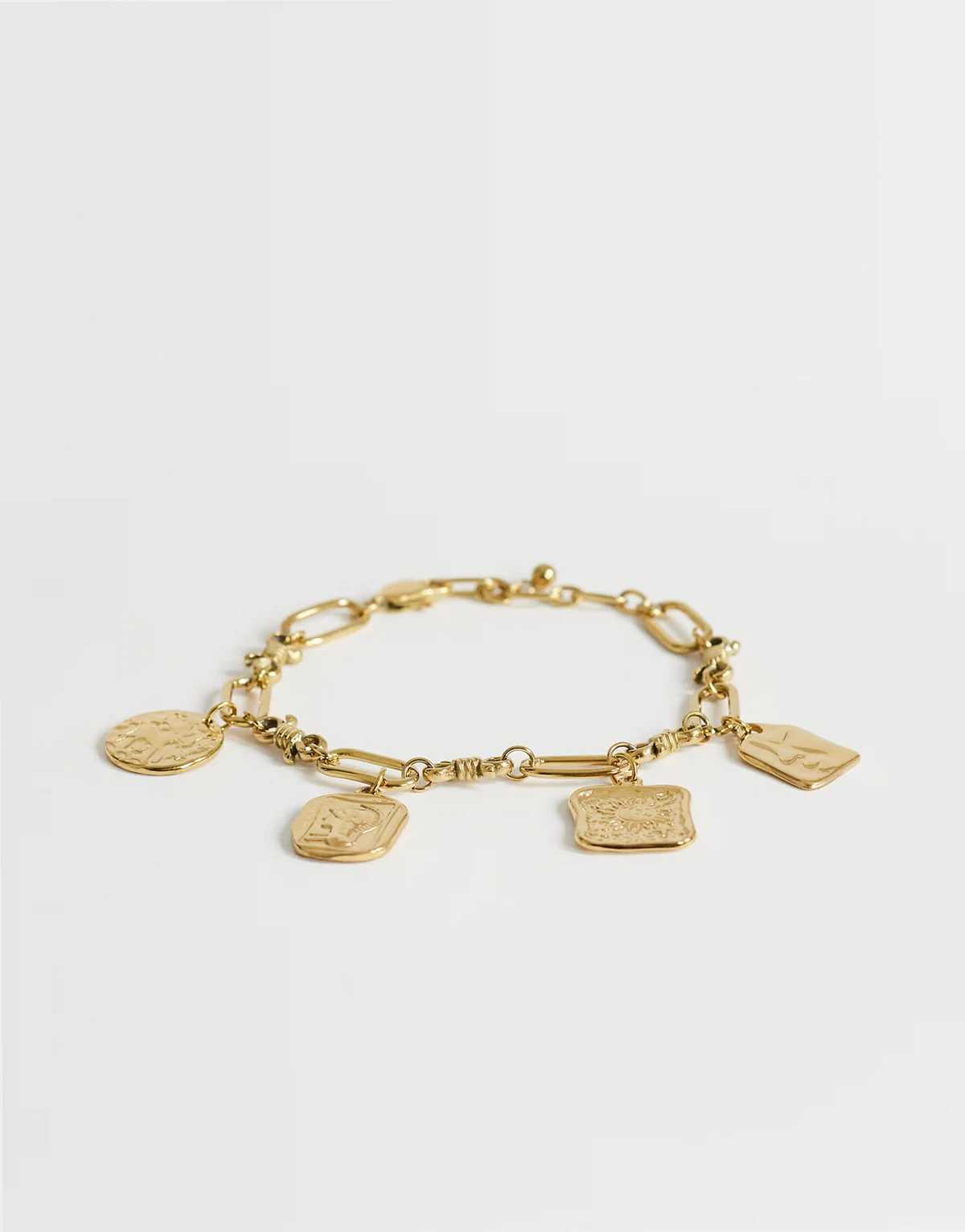 – Casidy – Bransoletka łańcuszkowa z zawieszkami z wodoodpornej stali nierdzewnej w kolorze złota
