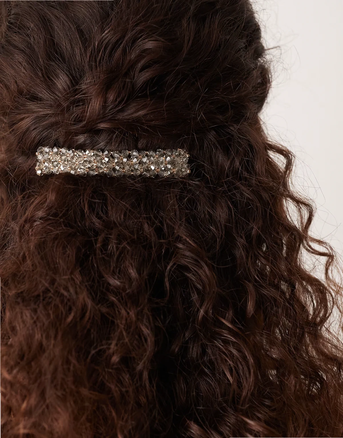 embellished barrette hair clip in silver tone