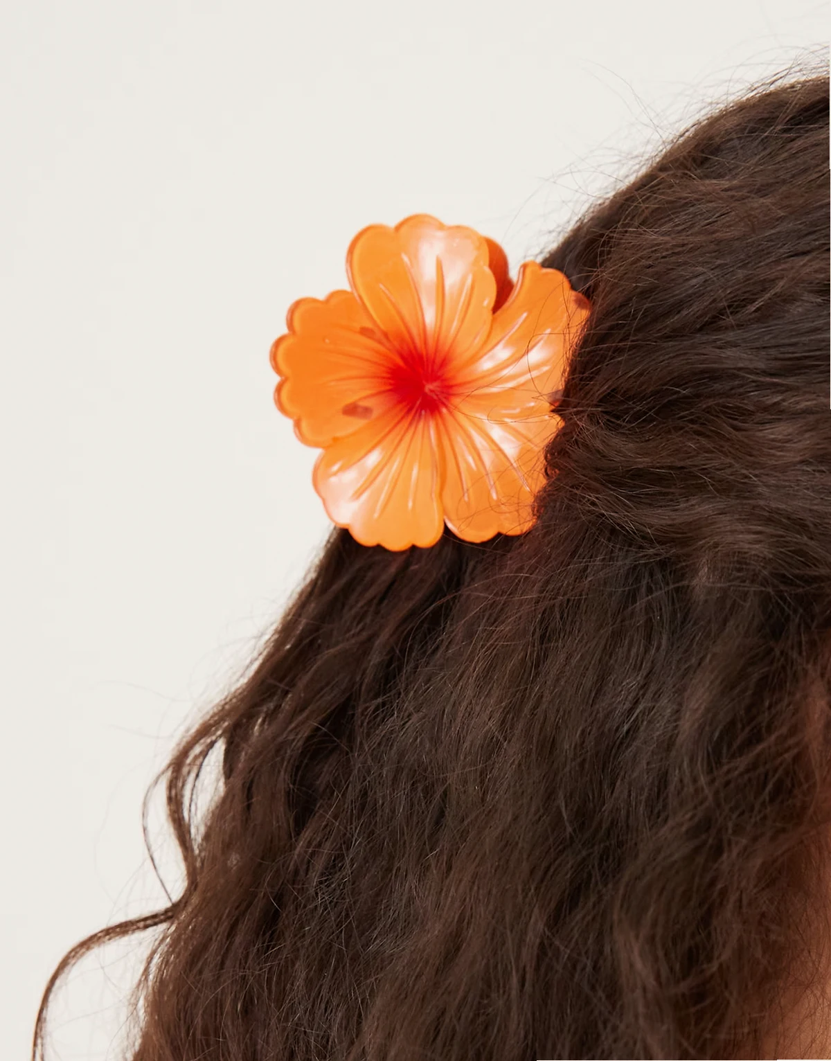 Hawaii flower large hair claw in orange