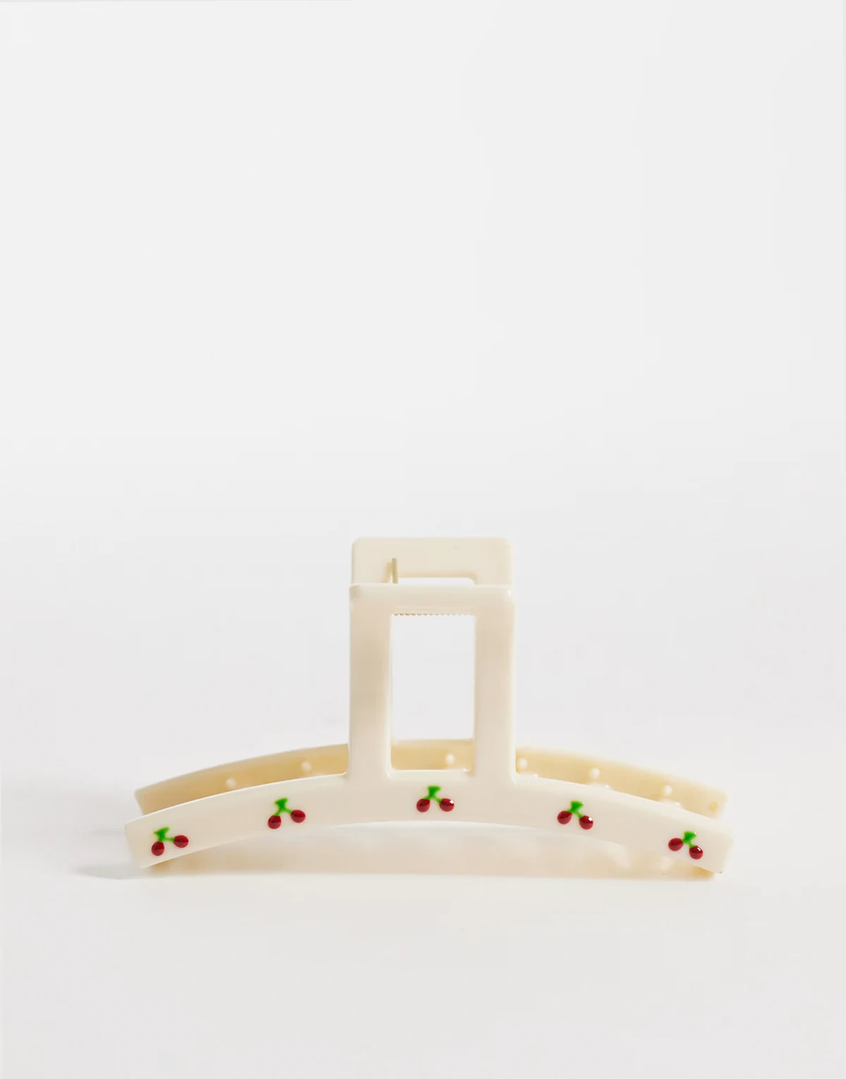 cherry hair claw clip in white