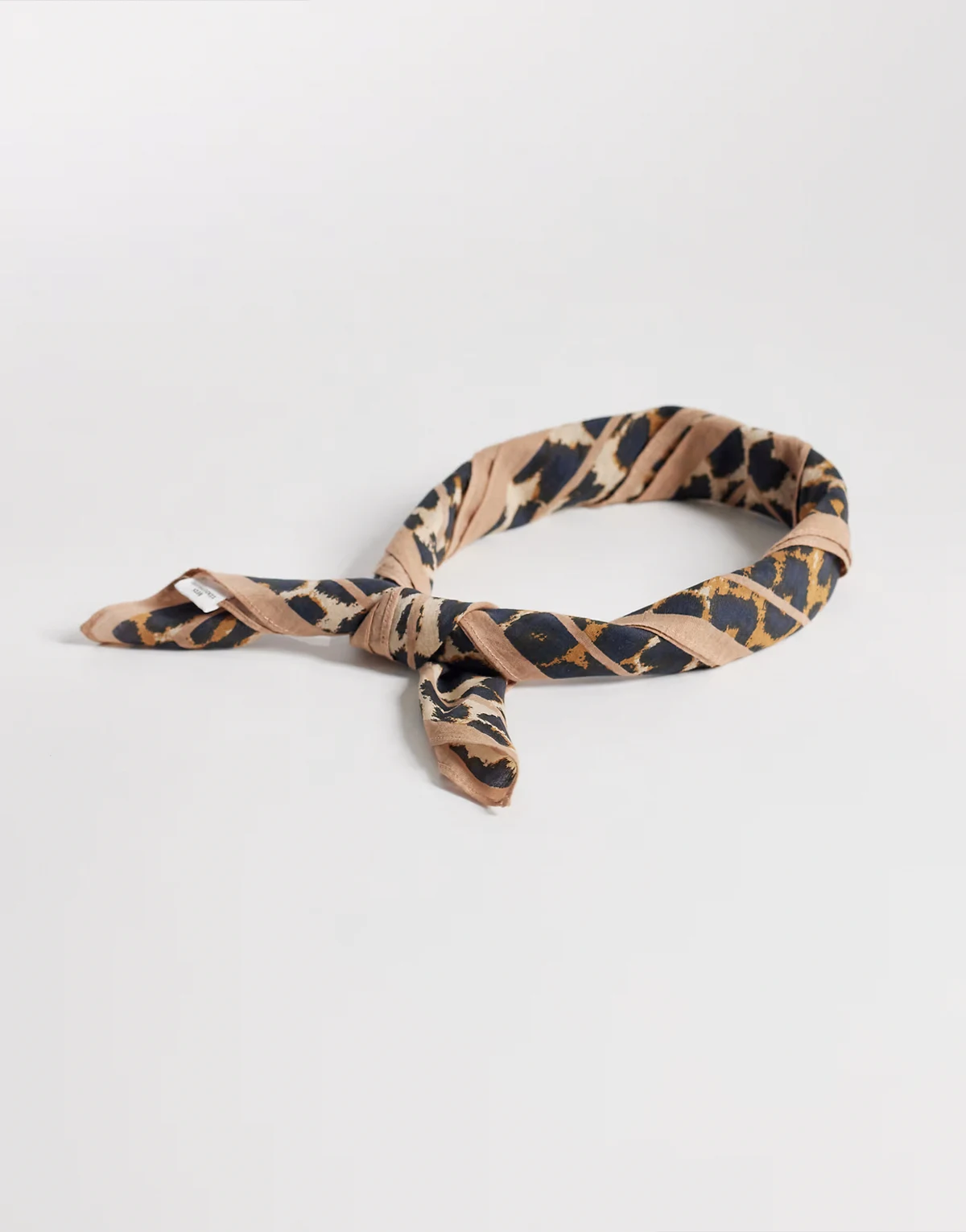 edgia cotton headscarf in leopard print