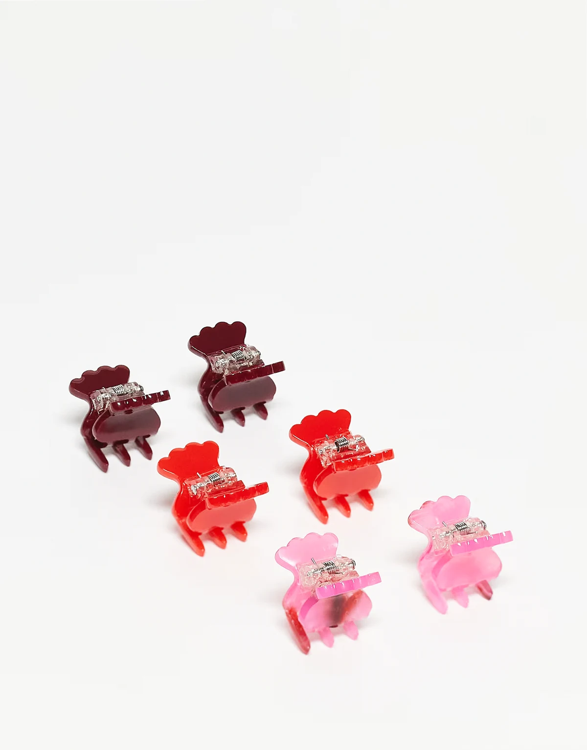 6-pack tiny peppermint hair claws in multi