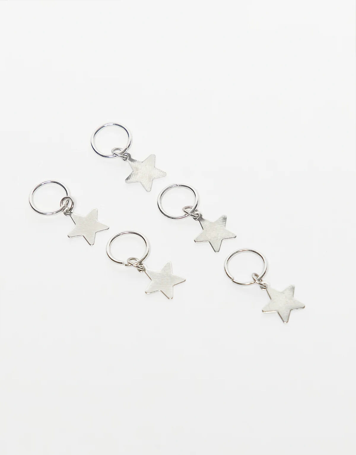 – 5er-Pack sternförmige Haarringe in Silber