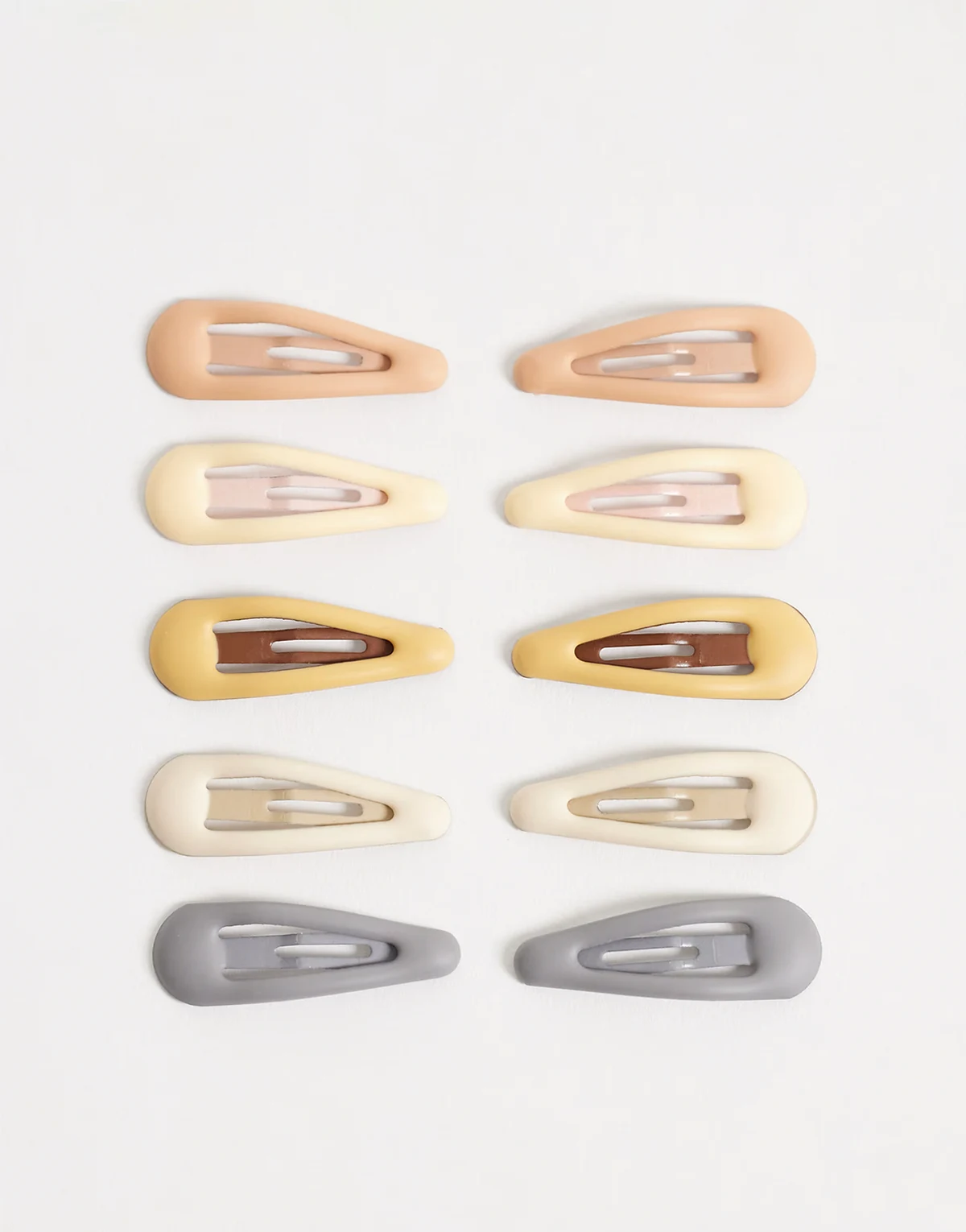 DesignB pack of 10 mini snap clips in matt neutrals