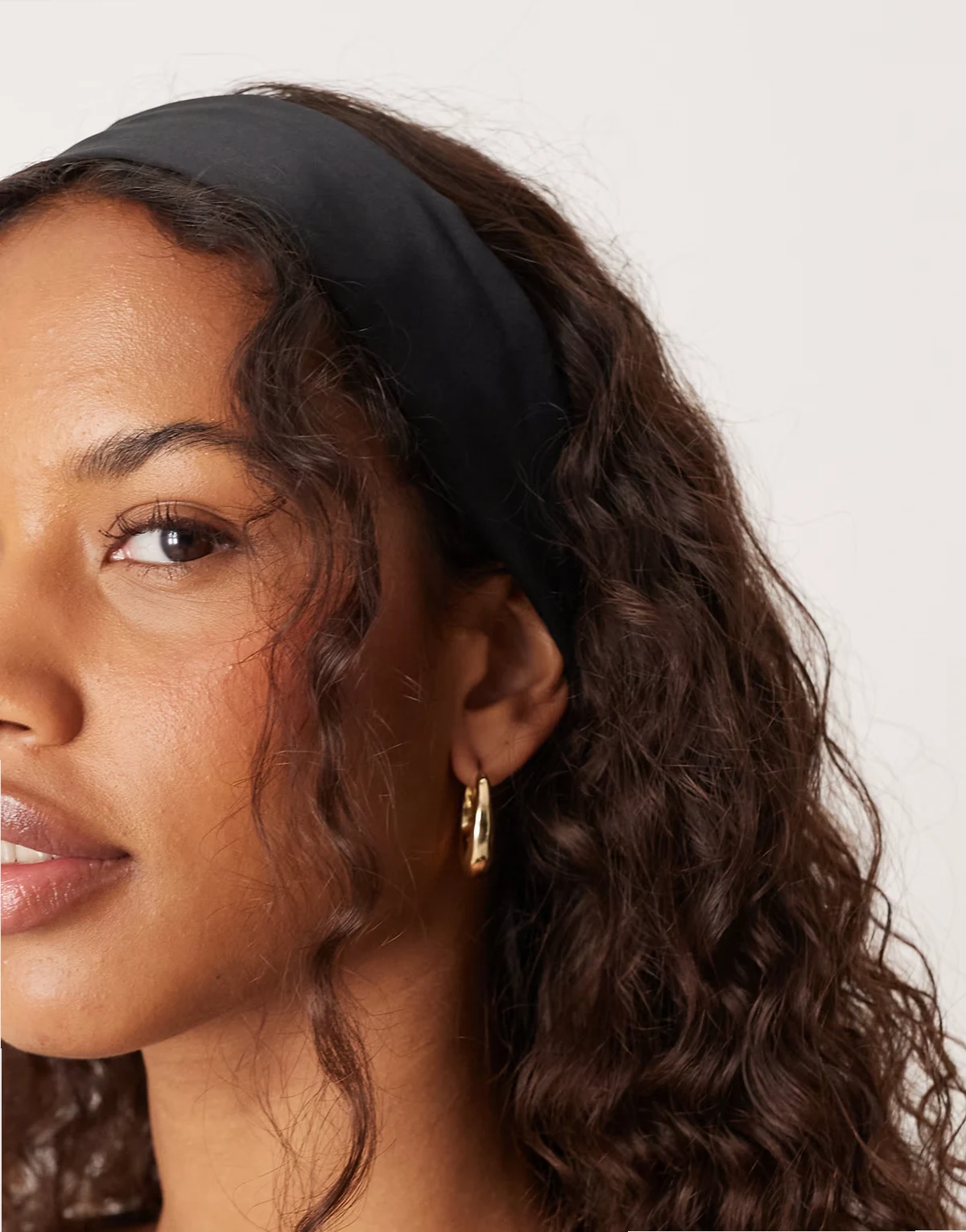 satin headband in black