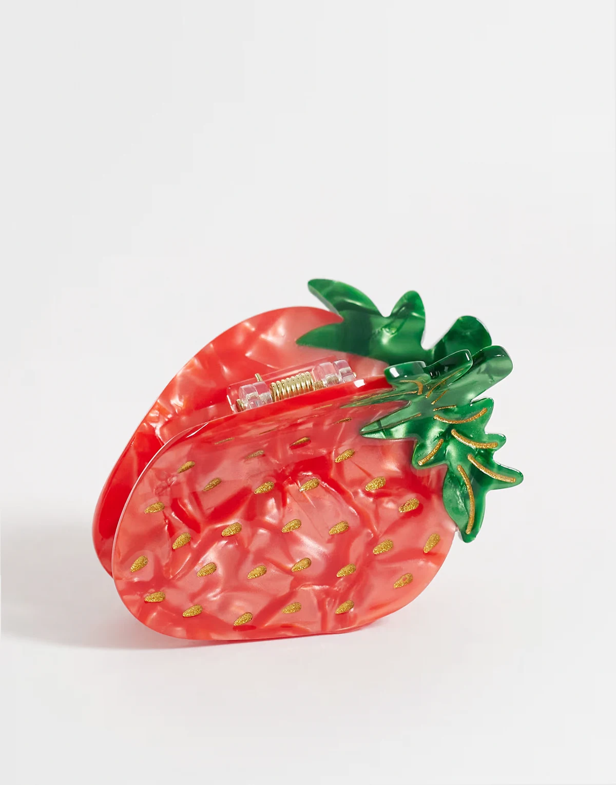 farm strawberry hair claw clip in red