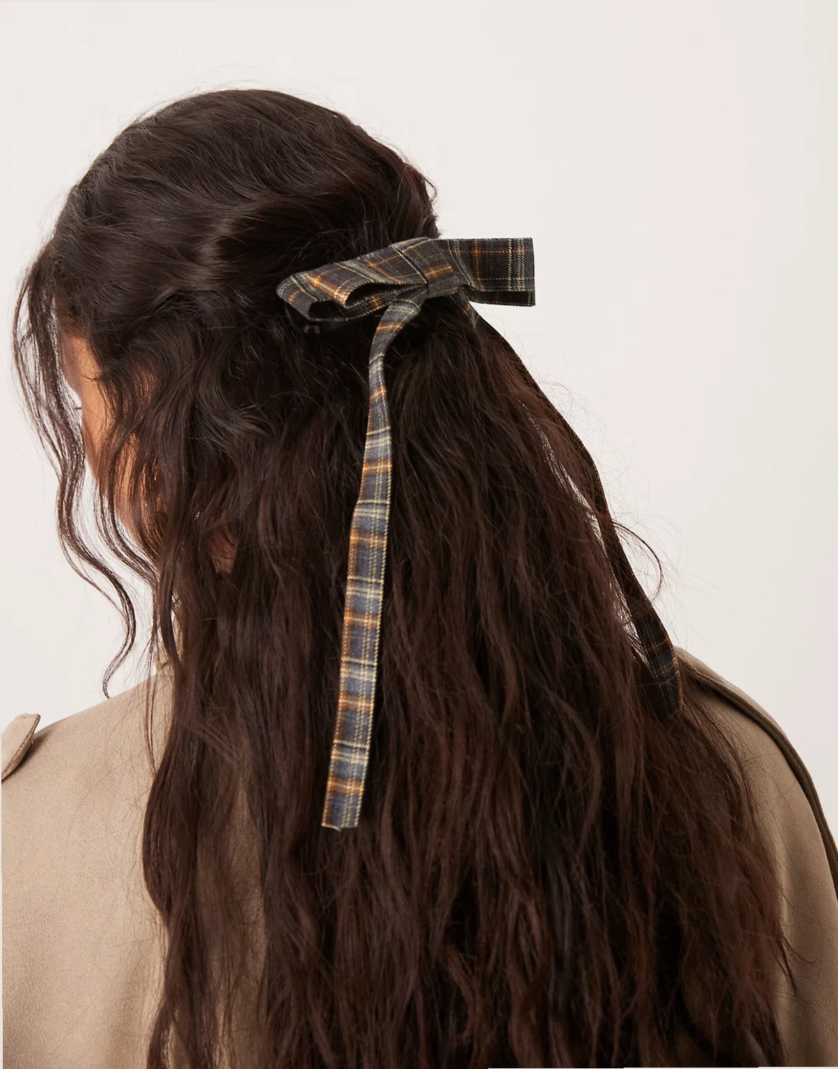 hair bow in tartan plaid