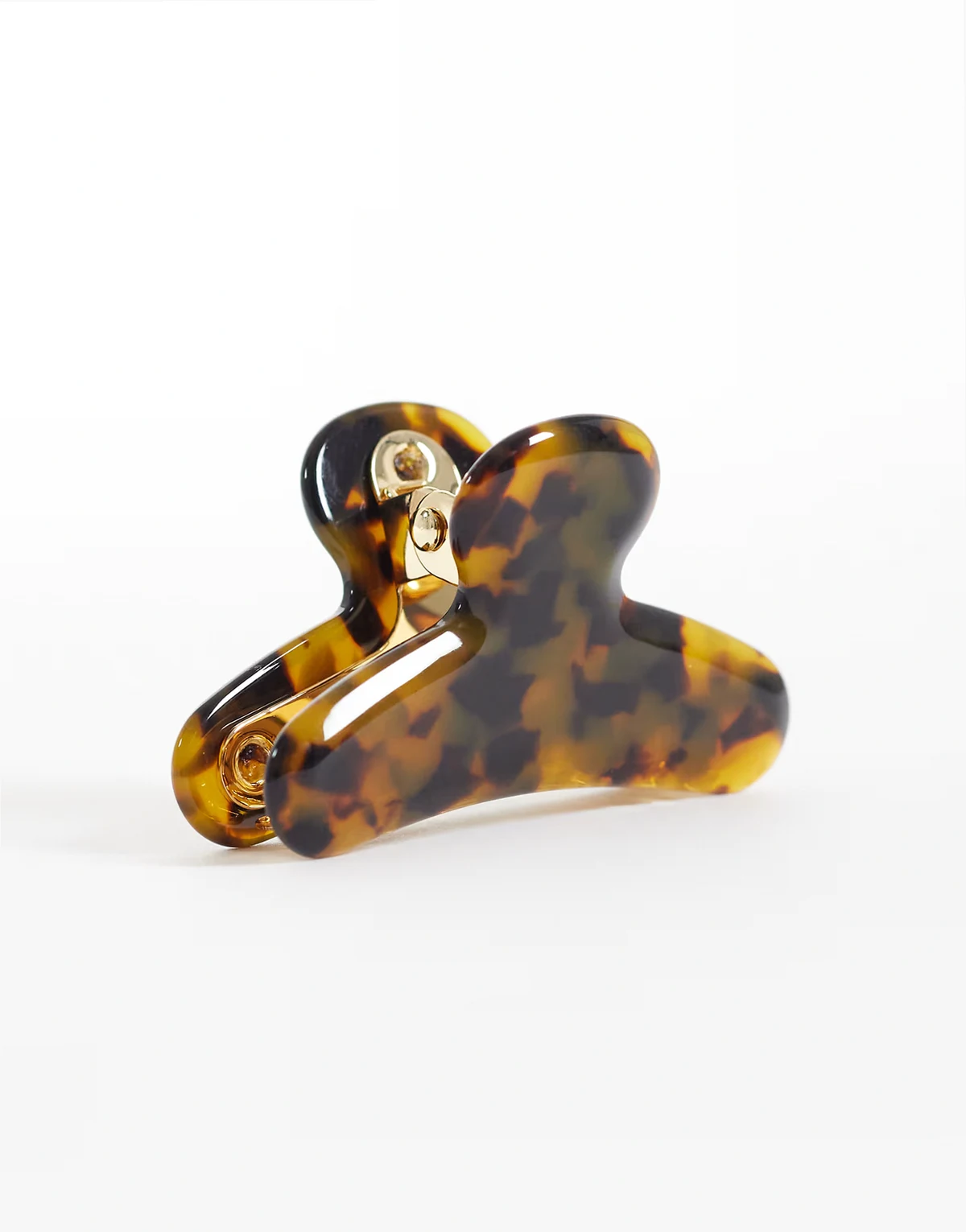 – Marmorierte Haarklammer in Schwarz