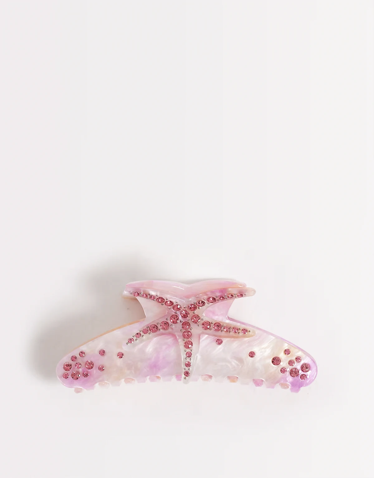 – Haarklammer in Rosa mit Seestern-Verzierung
