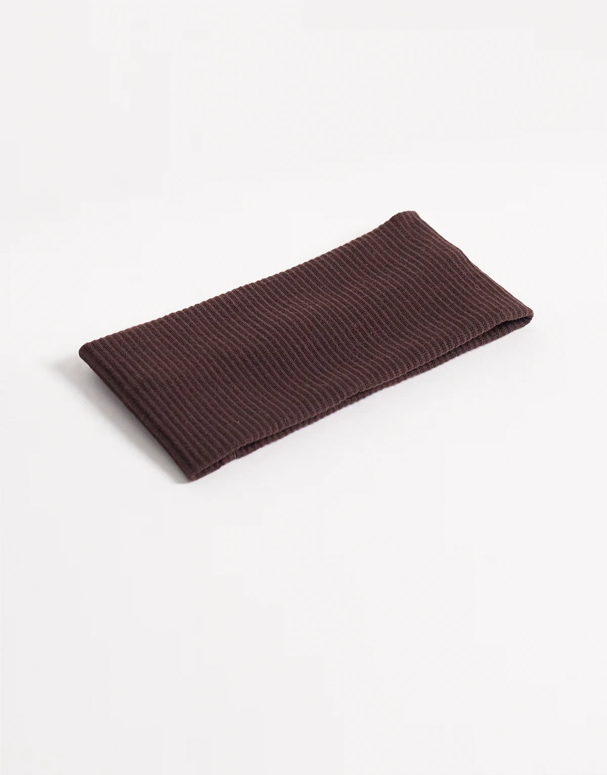 wide jersey headband in dark chocolate brown