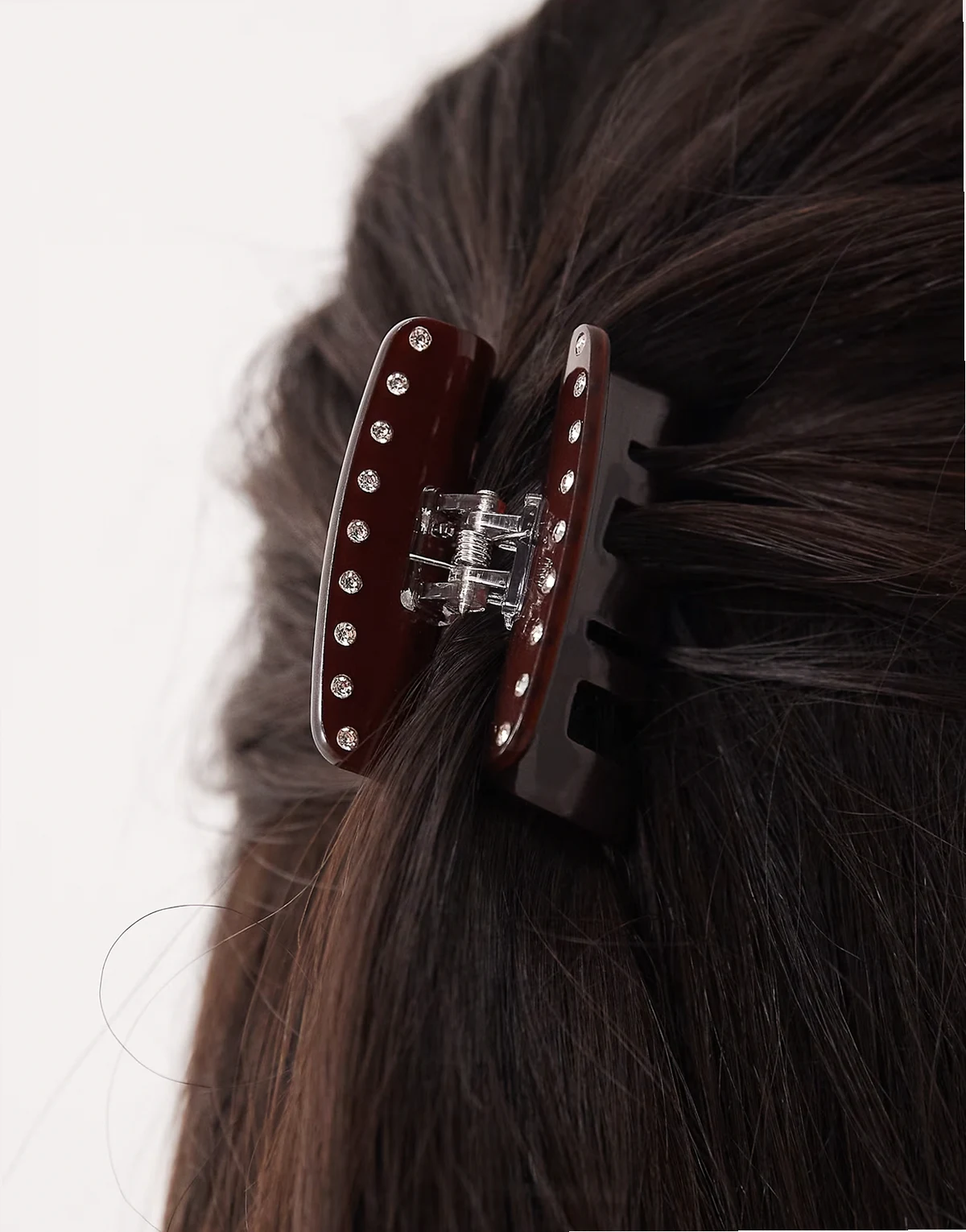 fie chocolate fondant mini hair claw in brown