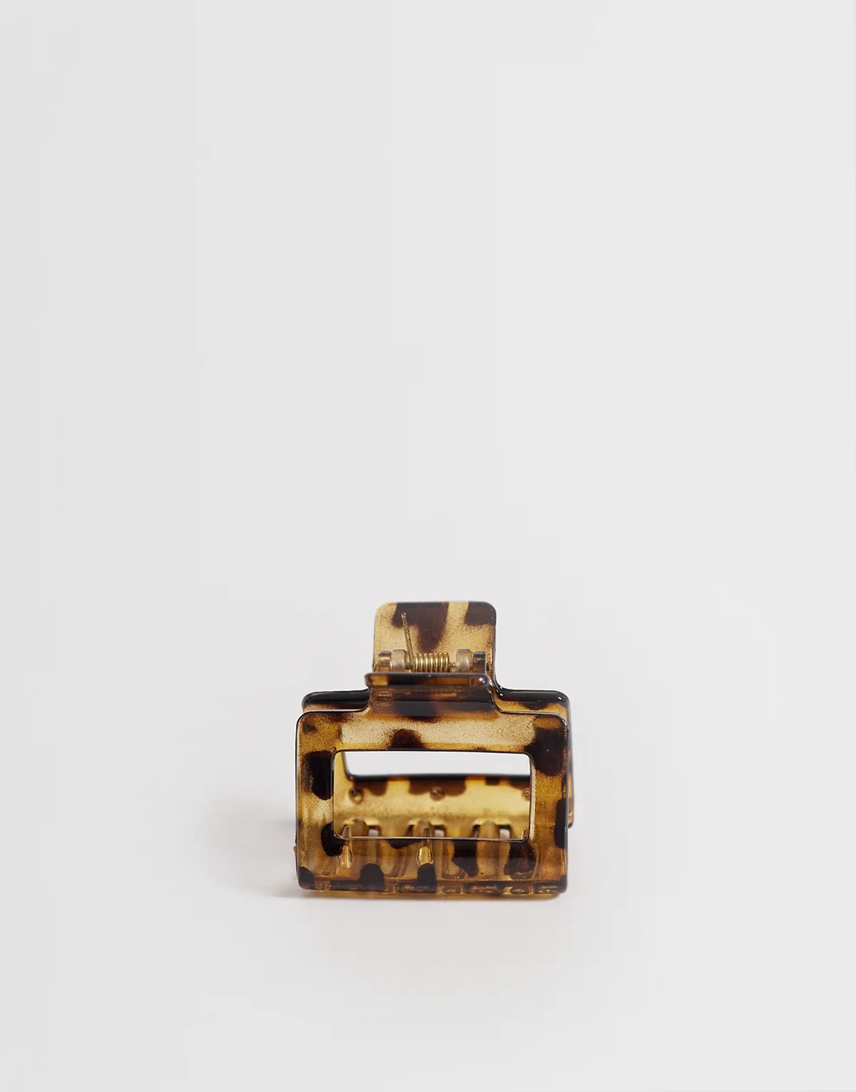 – Kleine, eckige Haarklammer in Schildpatt-Optik