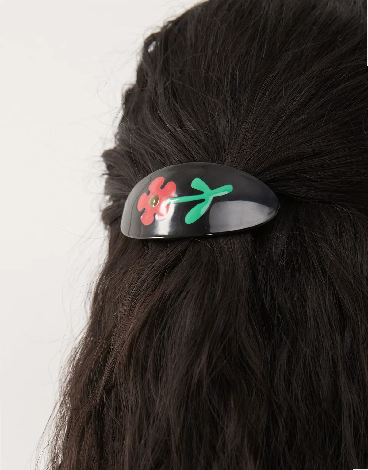 barrette clip with floral design