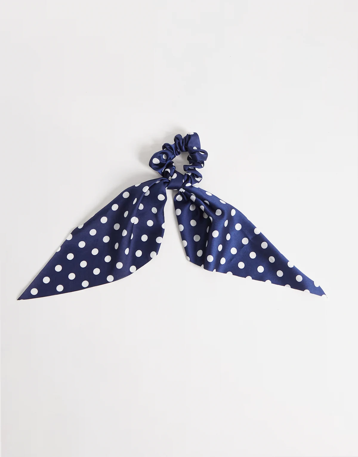 scarf hair scrunchie in polka dot print