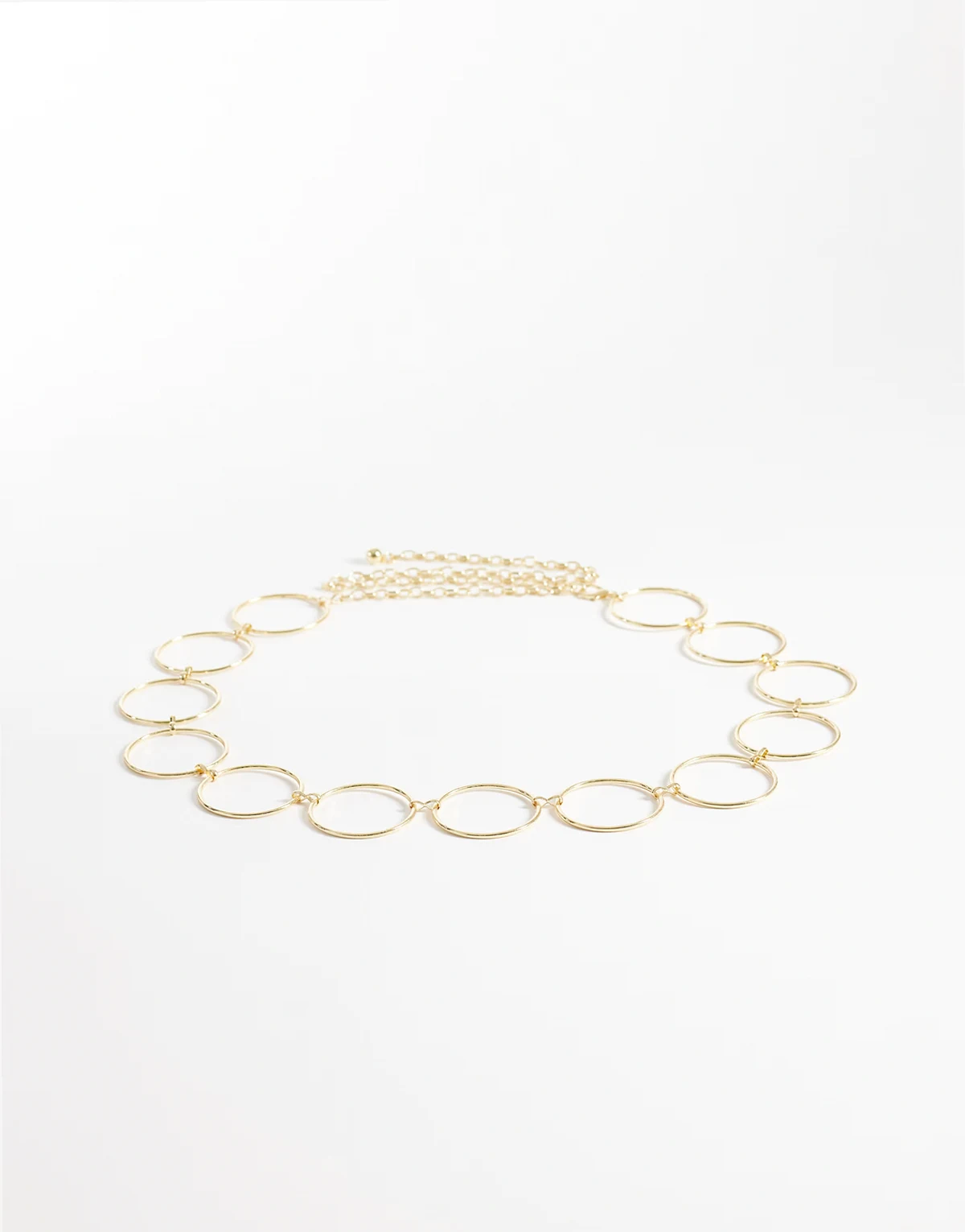 Curve – Pasek łańcuszkowy z dużych pierścieni w kolorze złota