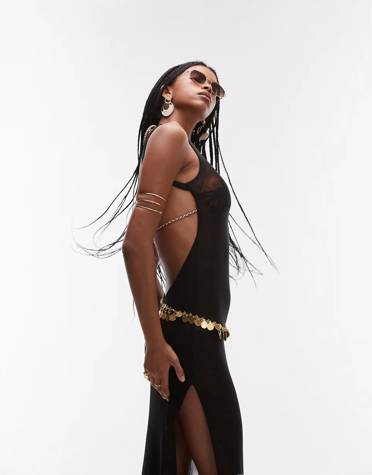 It's Now Cool backless beach maxi dress in black
