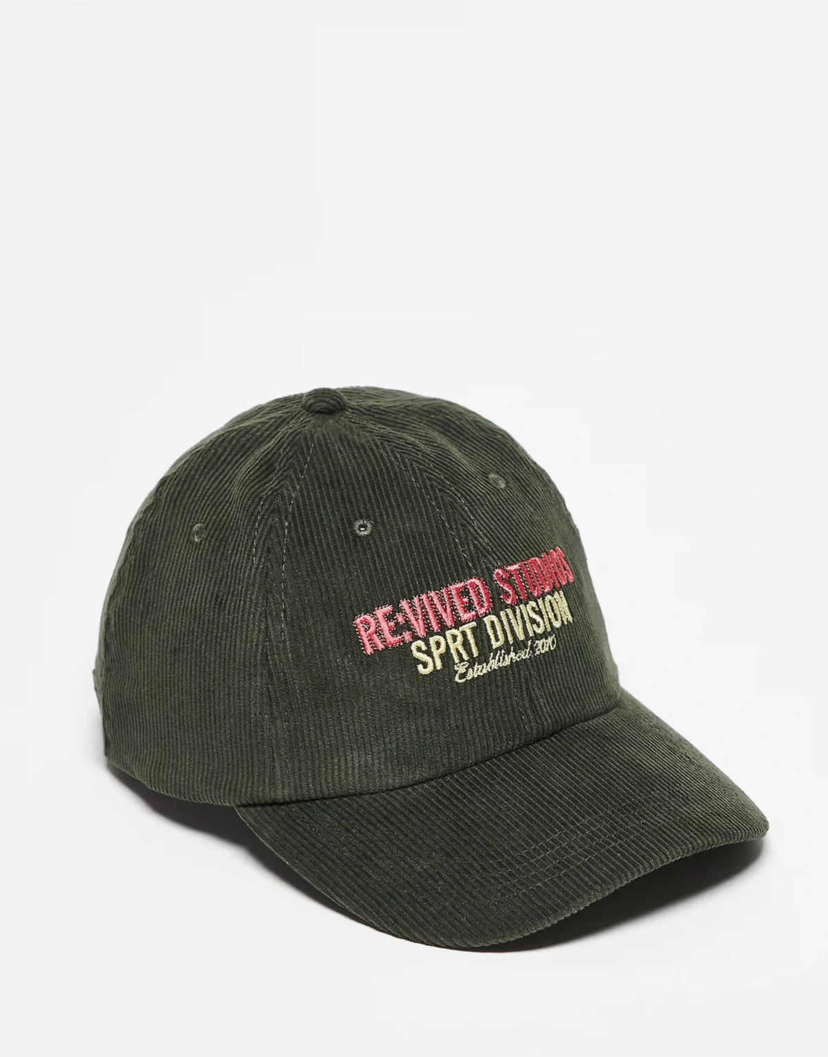 – Unisex-Kappe aus Cord in Grün mit Markenlogo