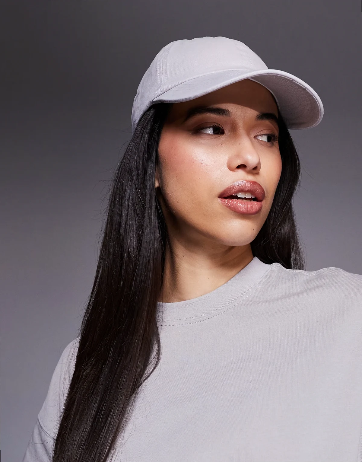 washed cotton cap in ash