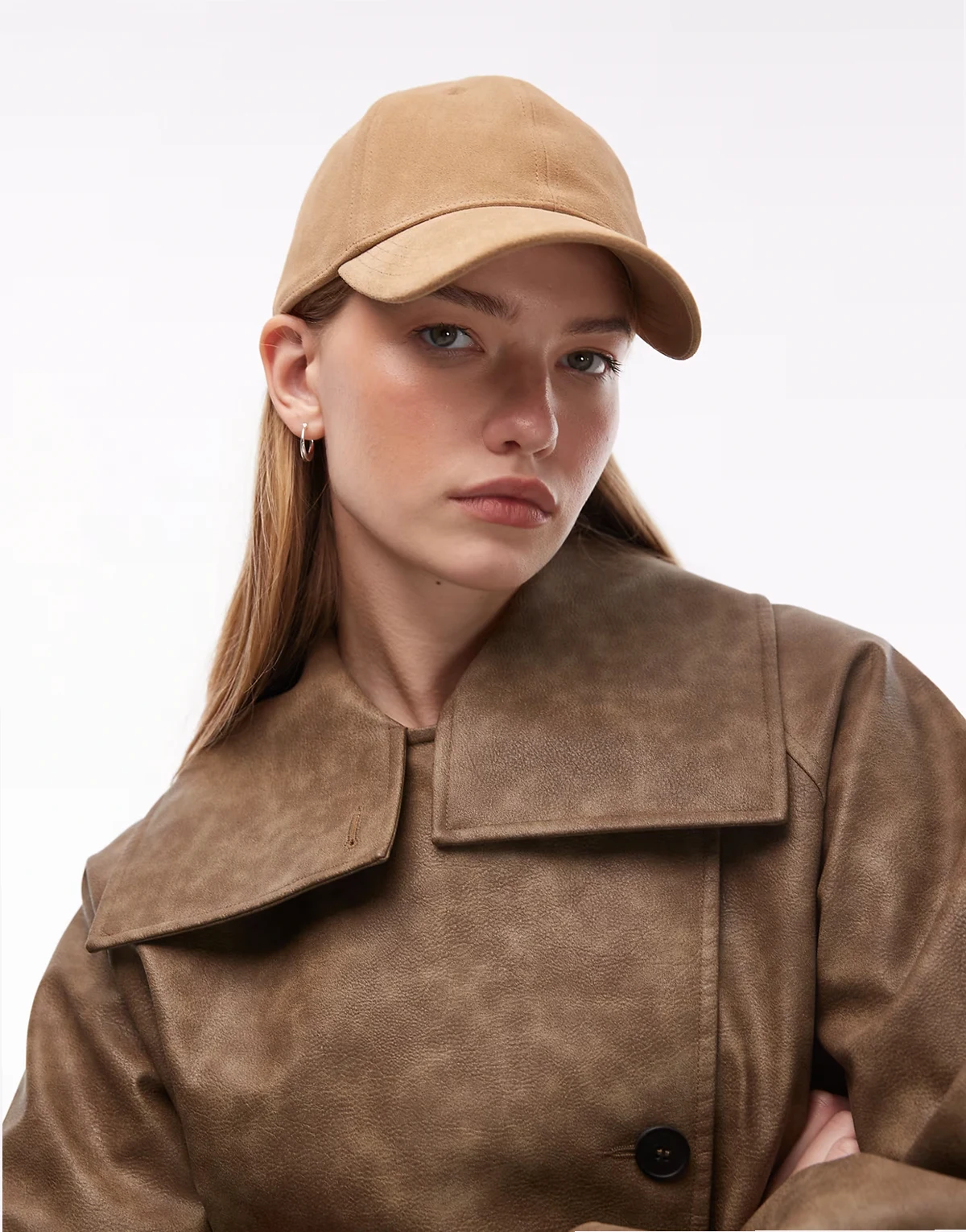 pure real suede cap in brown