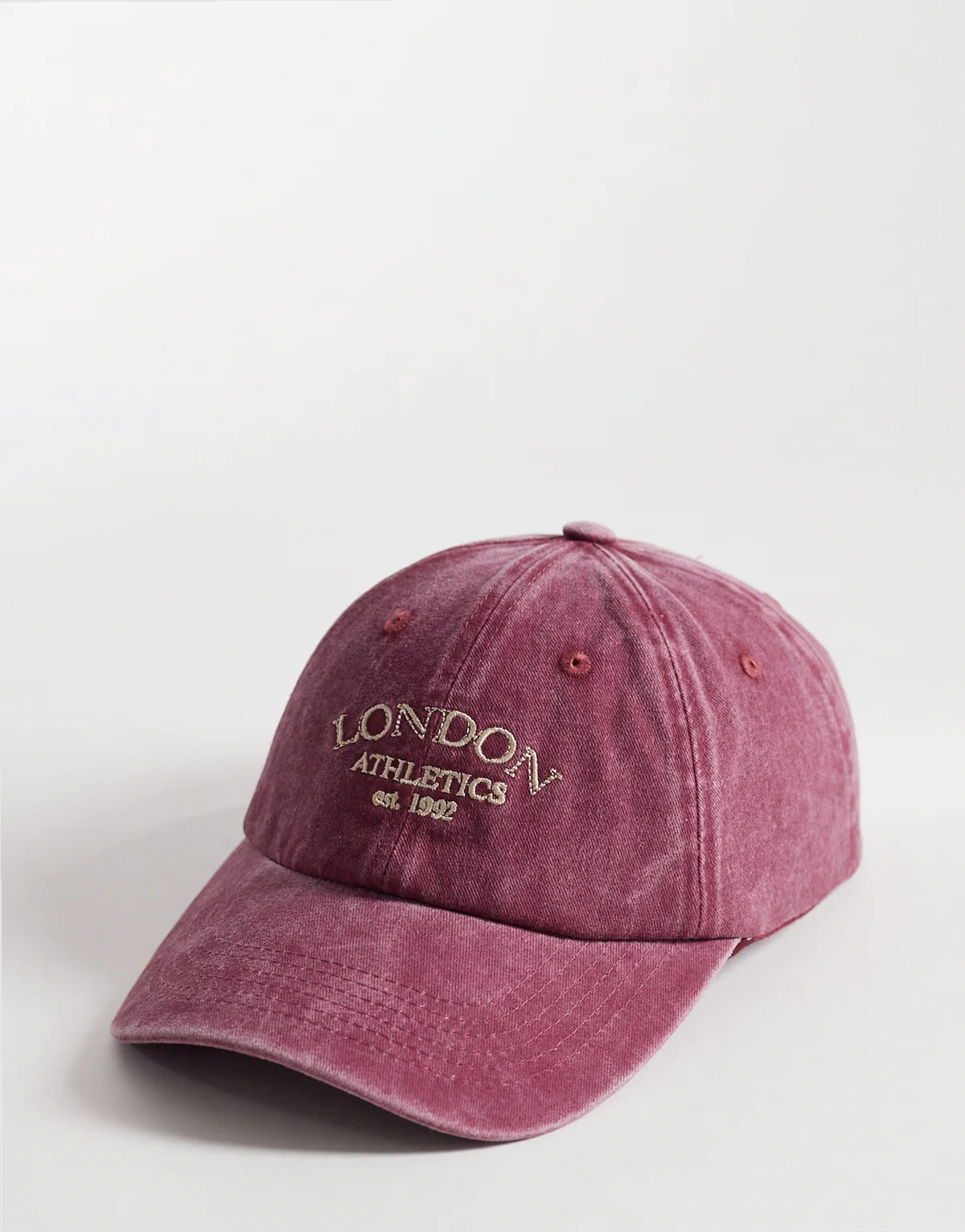 London athletics washed cap in wine