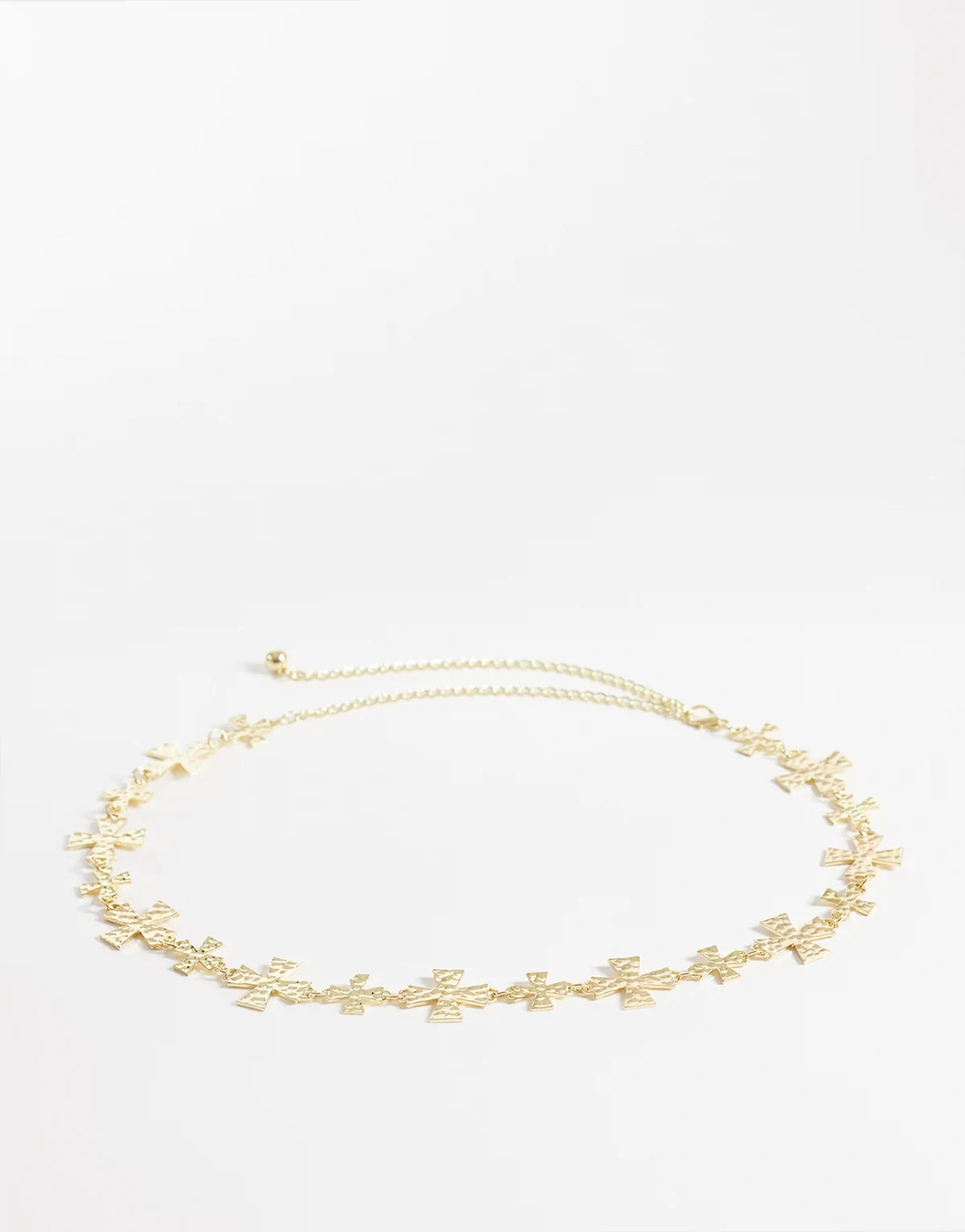 chain belt with crosses in gold