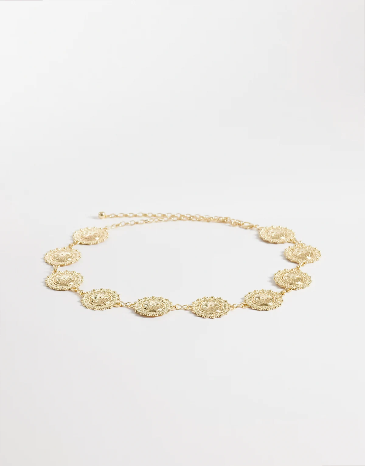 – Kettengürtel in Goldoptik mit großen Münzgliedern