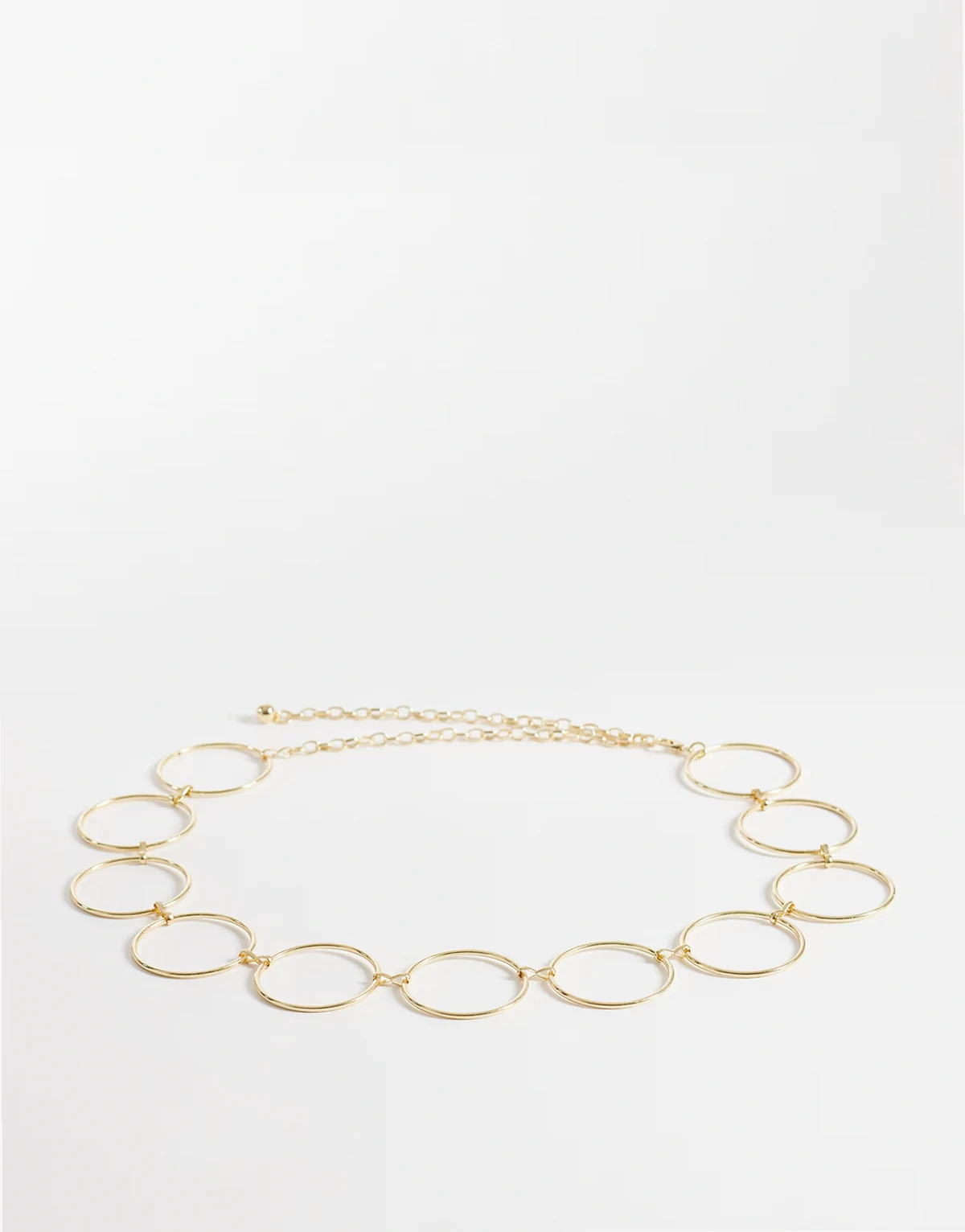 large rings chain belt in gold