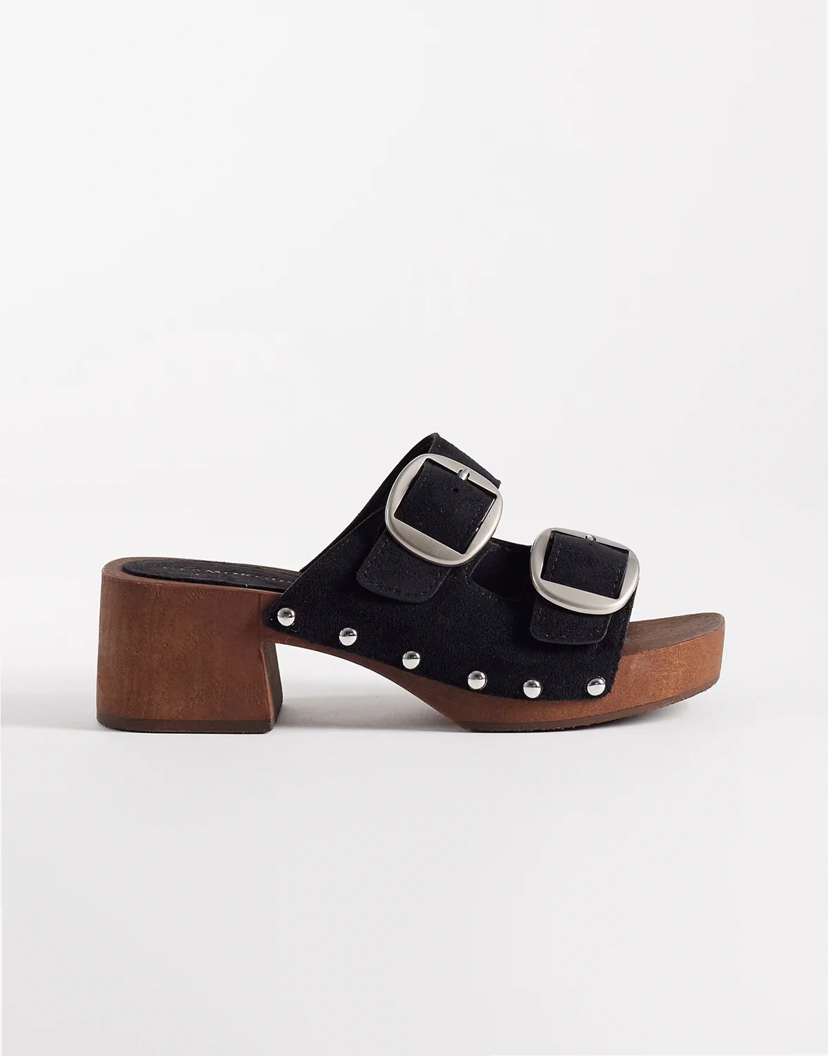– Clogs aus Wildlederimitat in Schwarz