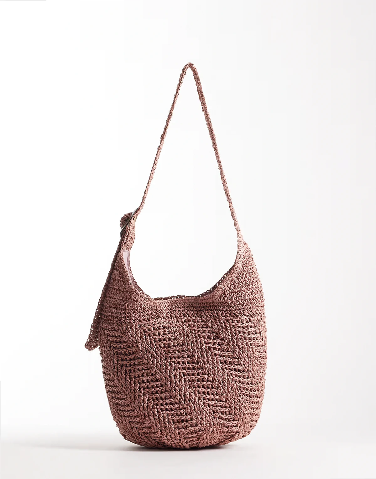 scoop raffia slouchy bag in pink