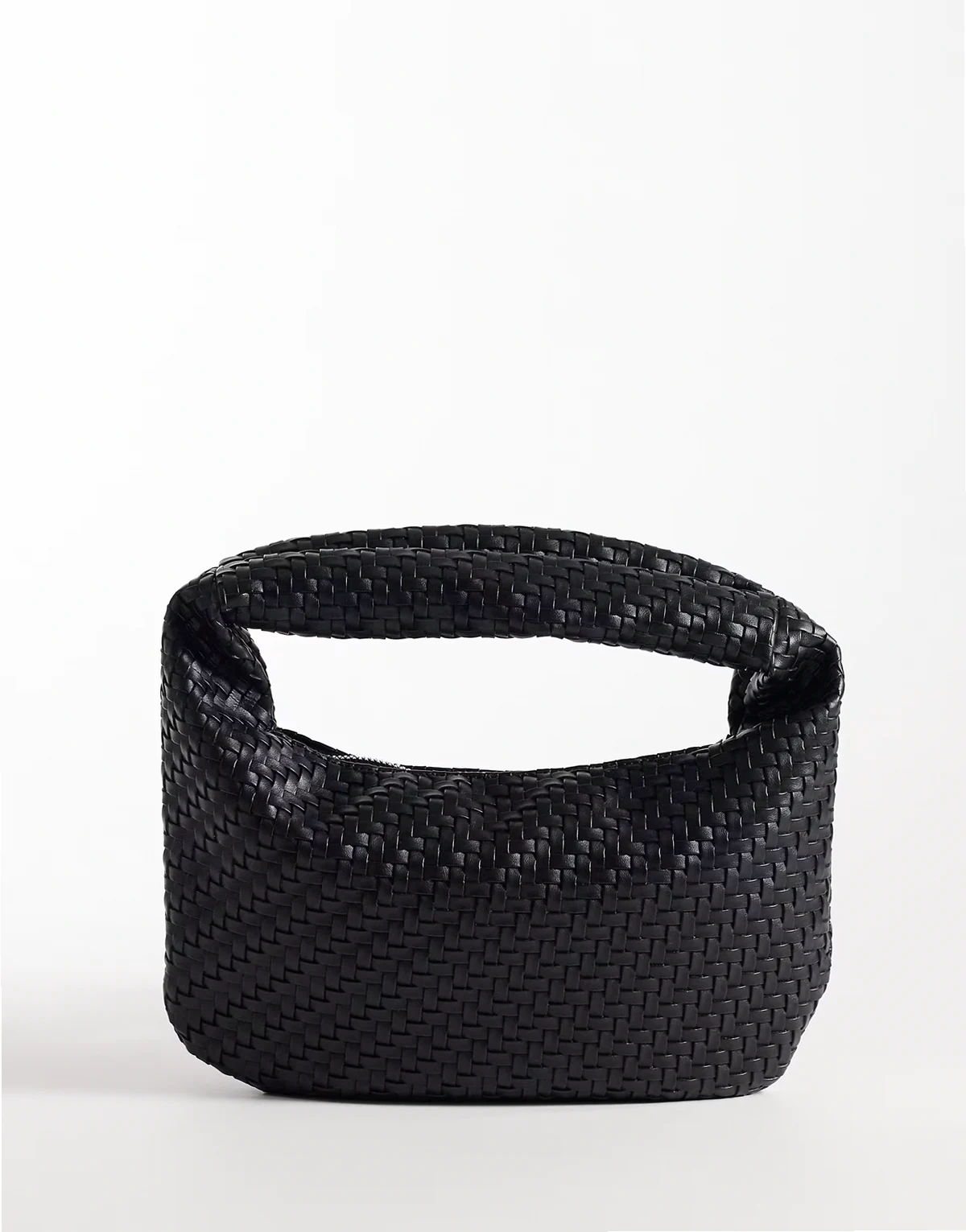 woven slouch purse in black