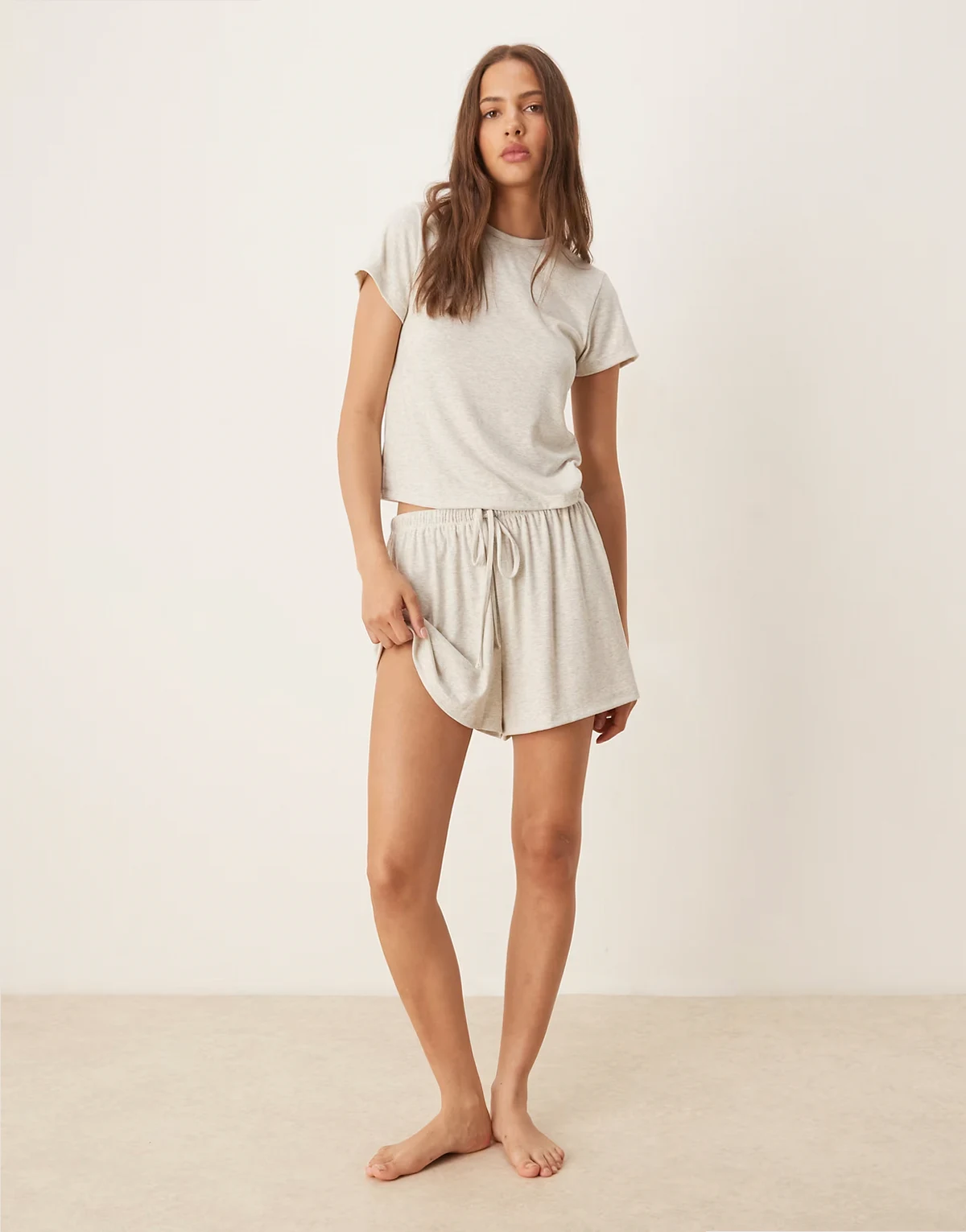 mix & match ribbed pajamas in beige