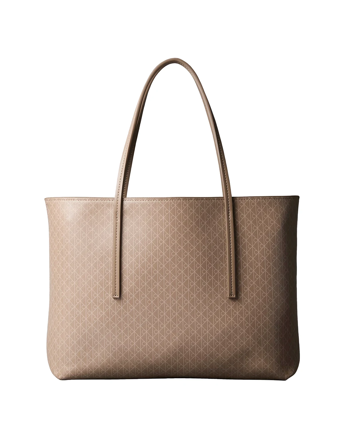 all over logo tote bag in tan