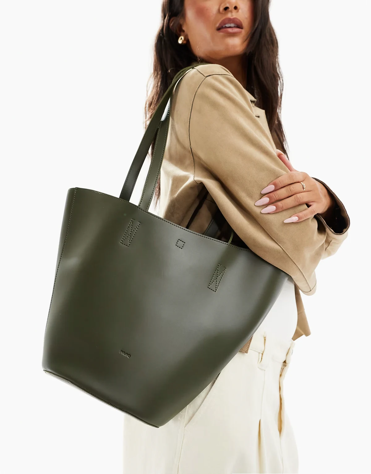 Curve – Schultertasche in Khakigrün