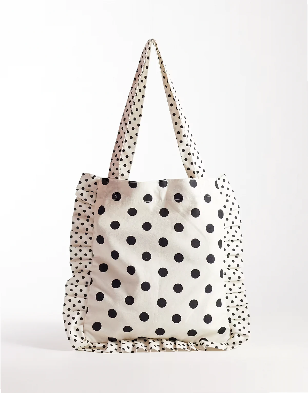 polkadot tote bag in cream