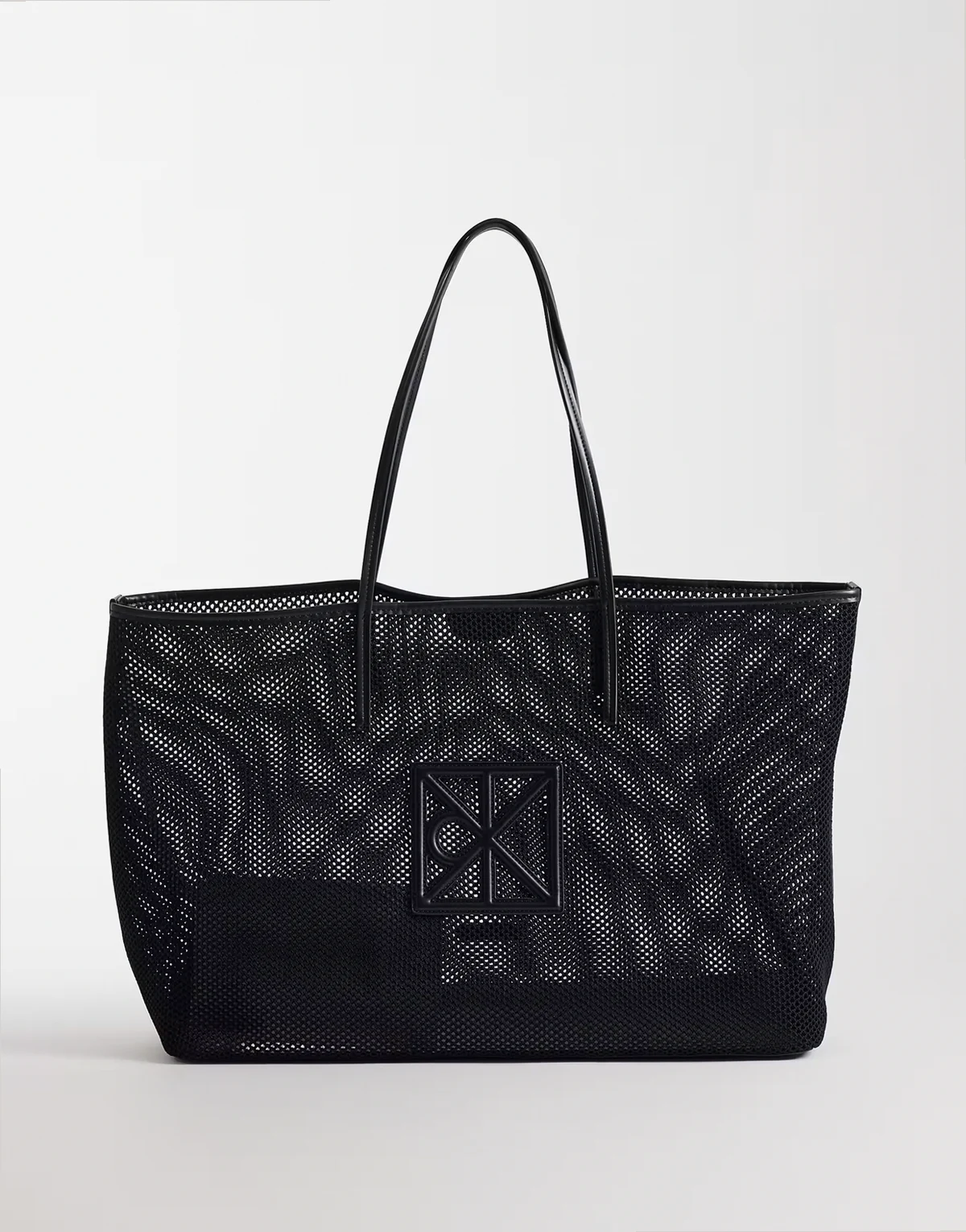 Jeans – Czarna siateczkowa torebka typu tote z logo
