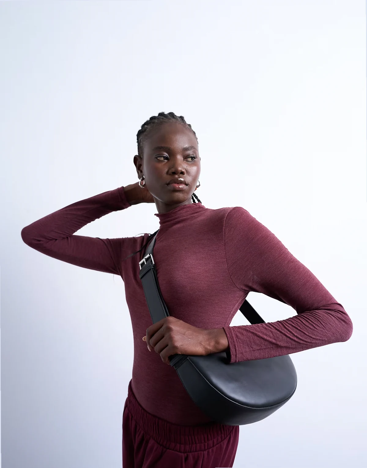 – Cooper – Umhängetasche aus echtem Leder in Schwarz