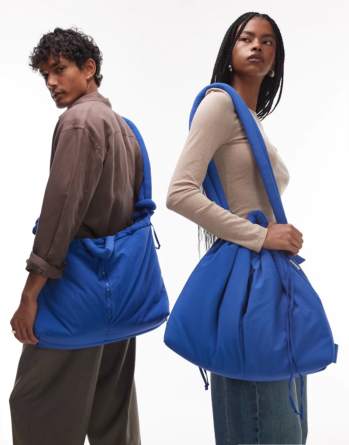 Ona large soft nylon multiwear crossbody bag in cobalt blue