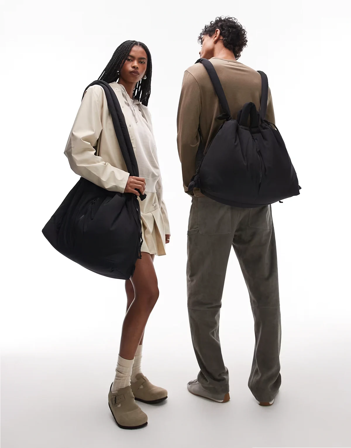 Ona large soft nylon multiwear crossbody bag in black