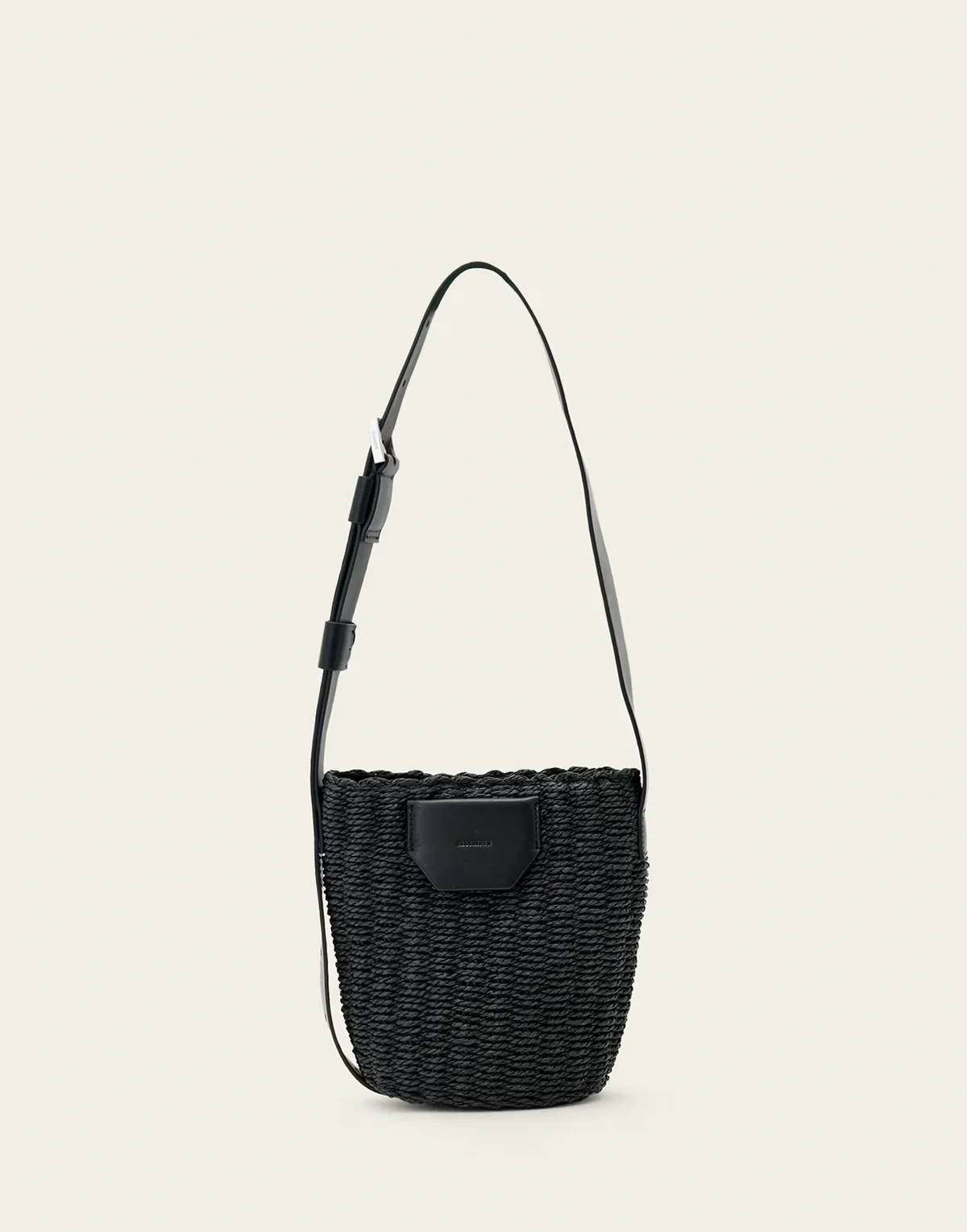 alba raffia crossbody bag in black