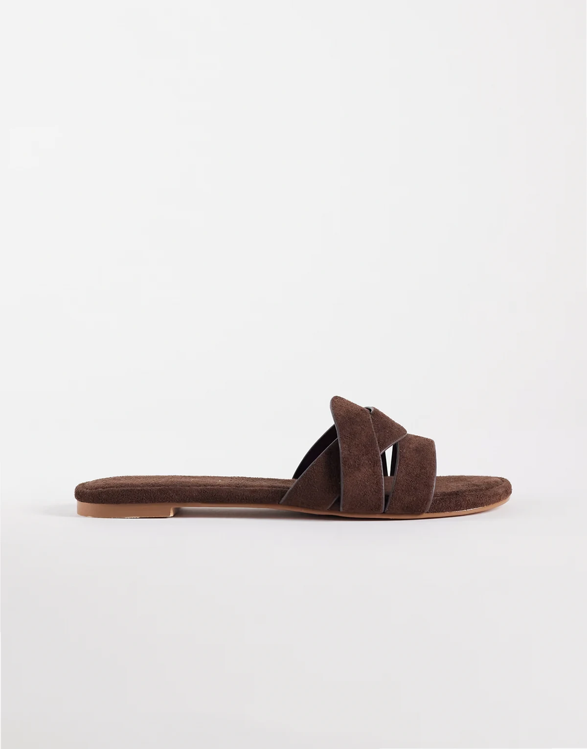 Simmi London Jade flat sandals in espresso suedette