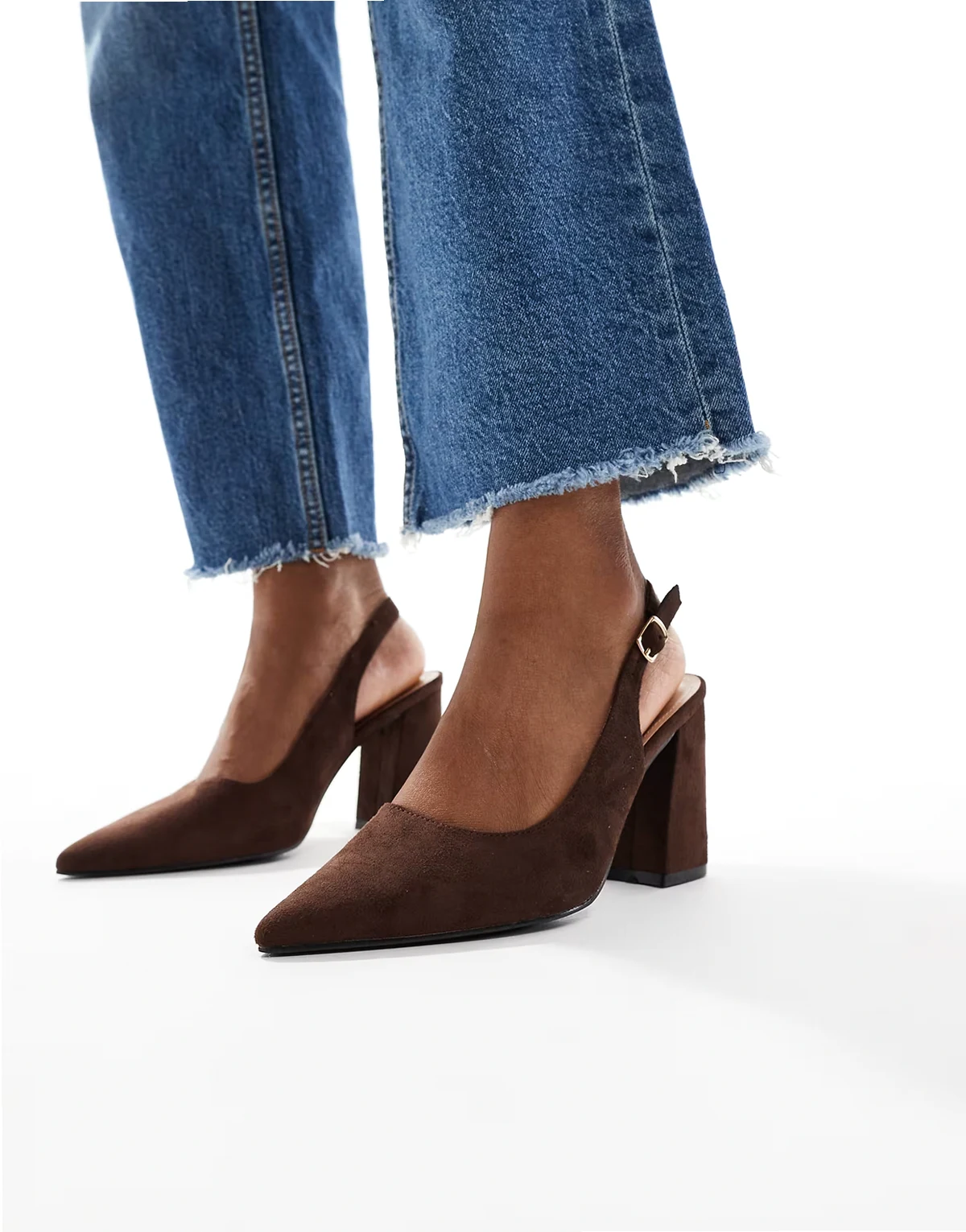 Hogan slingback block heel shoes in suedette brown